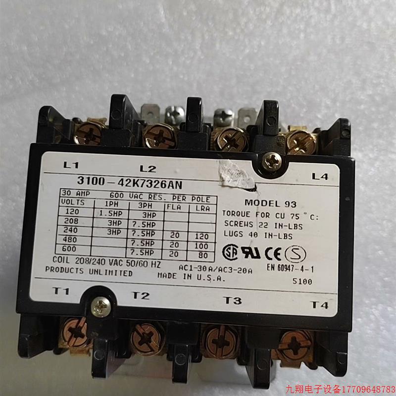 拍前询价:接触器USA(美国)MODEL.93,3100一42K732