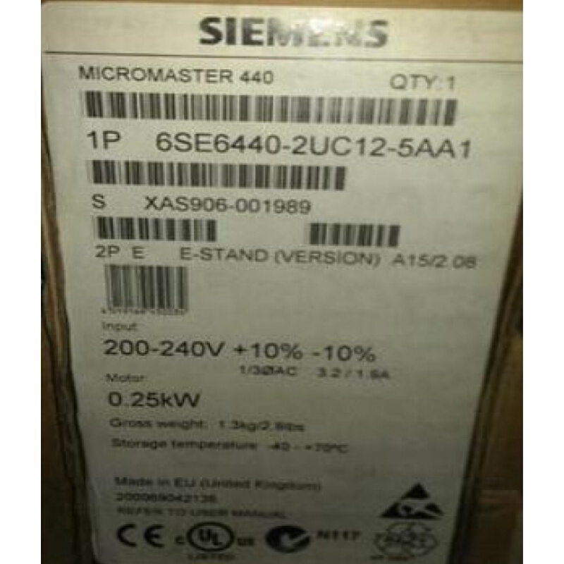 拍前询价：6SE6440-2UC12-5AA1全新原装MM440变频器 0.12千