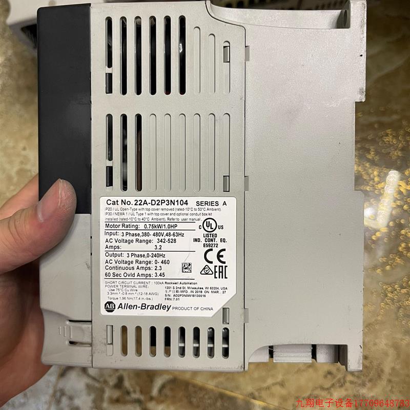 拍前询价:出售罗克韦尔AB变频器22A-D2P3N104,货,【议价产品】