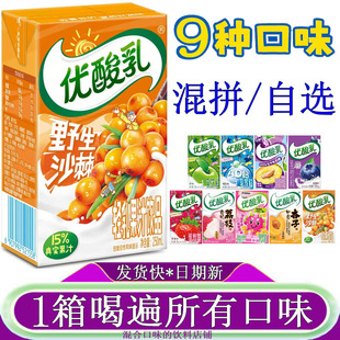 伊利优酸乳野生沙棘味24盒整箱蓝莓味西梅杏子原味草莓荔枝火龙果
