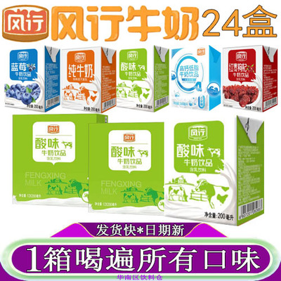 风行牛奶原味酸奶200ml*24盒整箱