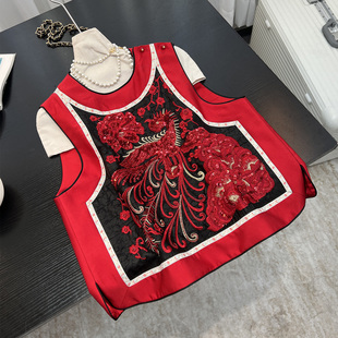 新中式重工刺绣钉珠亮片马甲女2026春季国风无袖背心百搭减龄上衣