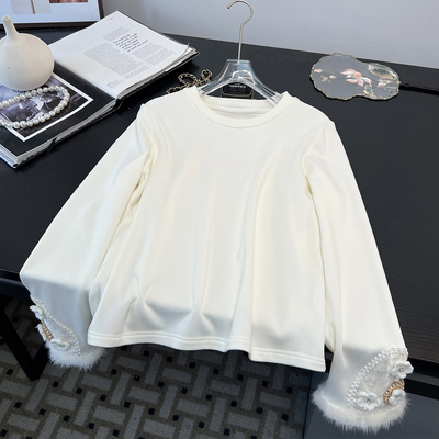 小众设计感薄绒水貂毛上衣