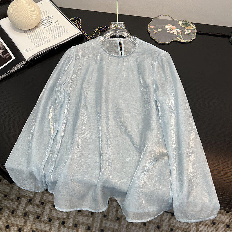 圆领休闲时尚打底衬衫女2025春秋新款宽松显瘦洋气质百搭上衣外套,女装/女士精品,衬衫,淘宝优惠券,粉丝福利购,淘宝优惠卷