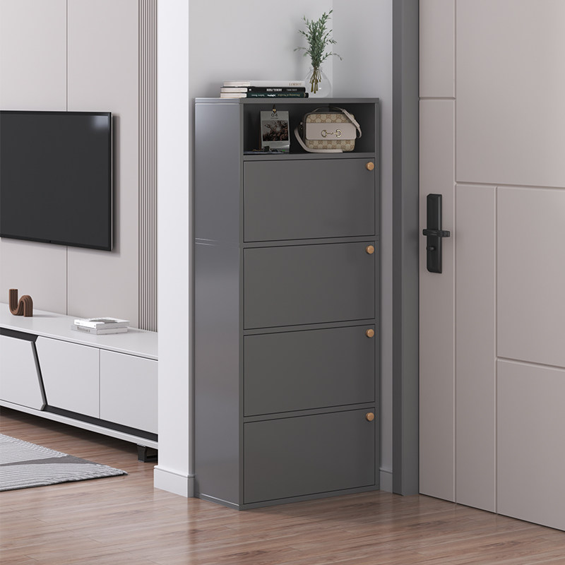 鞋柜家用窄鞋架门口立式高大容量储物柜收纳柜子楼道小户型落地柜