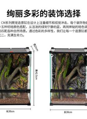CM造景爬宠缸仿真造景蜥蜴守宫乌龟R属睫角装饰物爬虫缸饲养箱