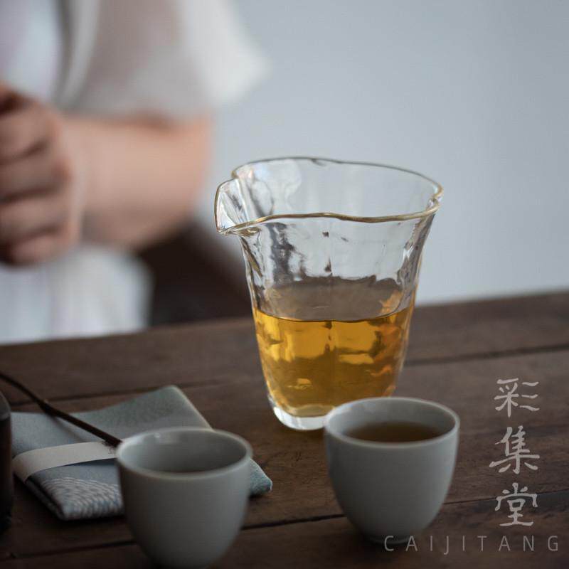 彩集堂 冰纹加厚玻璃公道杯 大口耐热分茶器茶海高档透明茶具匀杯
