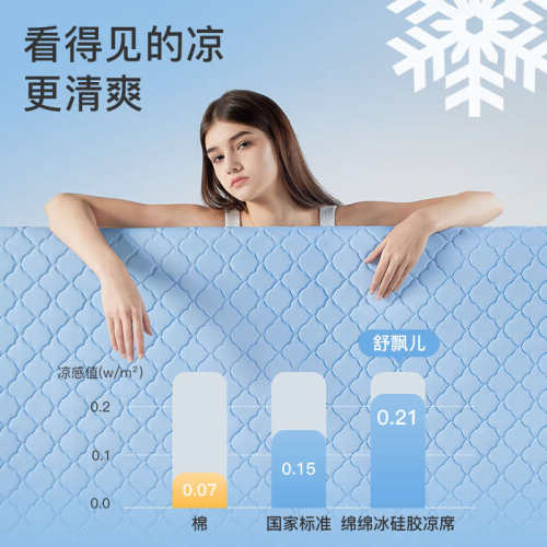 舒飘儿绵绵冰凉席家用凉感软席可折叠可水洗机洗夏季冰丝席单双人