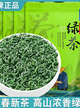 高山云雾绿茶2025新茶浓香型茶叶散装正宗袋装炒青茶店有嫩芽毛尖