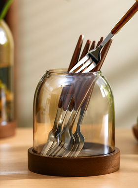 中古风水果叉收纳罐实用家居