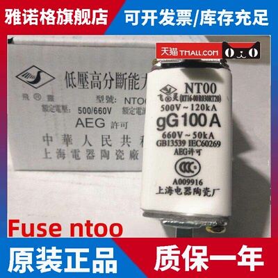 上海菲凌陶瓷电器厂熔断器Nt00 Gg63A 80A 100A低压陶瓷熔断器