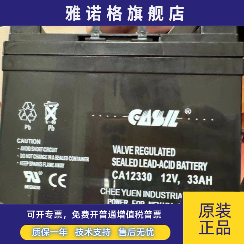 CASIL志源蓄电池CA1233 12V33AH消防主机UPS直流屏EPS应急照明用