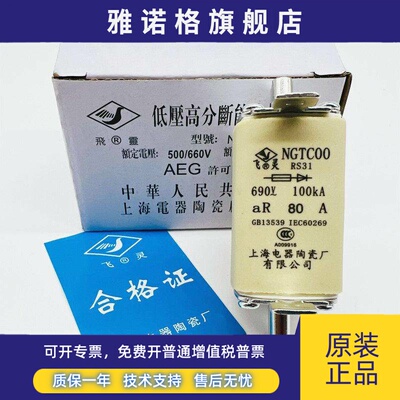飞灵RS31 NGTC00-aR80A 690V-100kA快速熔断器63A160上海电器陶瓷