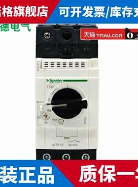施耐德进口热磁式电动机断路器 马达保护器GV3P65 旋钮控制48-65A