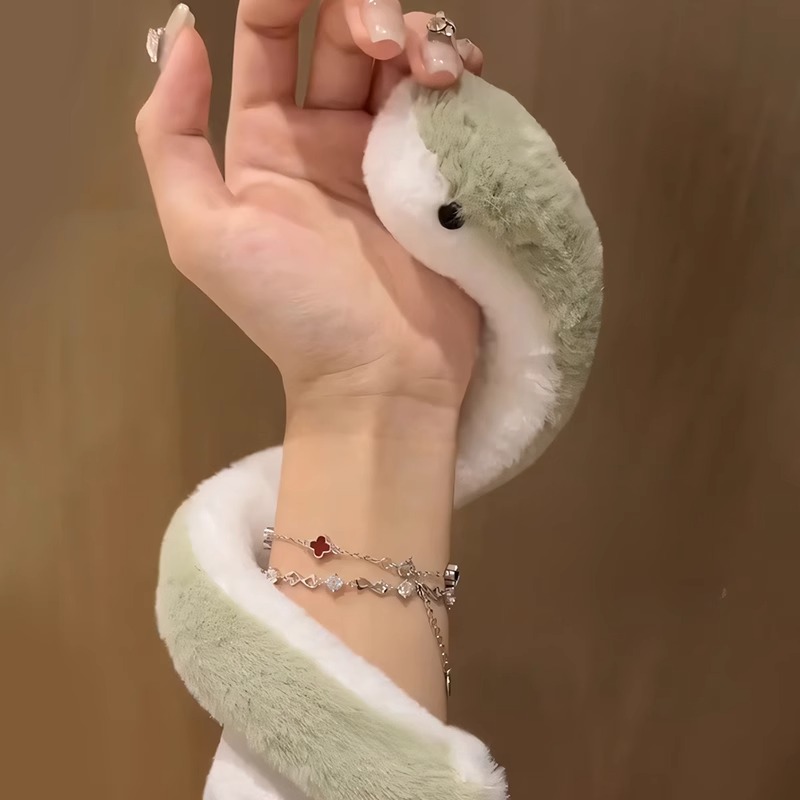 可爱小蛇玩偶毛绒玩具公仔男女孩仿真青蛇手偶摆件蛇年吉祥物礼物