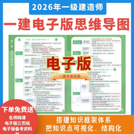 2026年一级建造师思维导图电子版建筑市政机电公路一级建造师资料