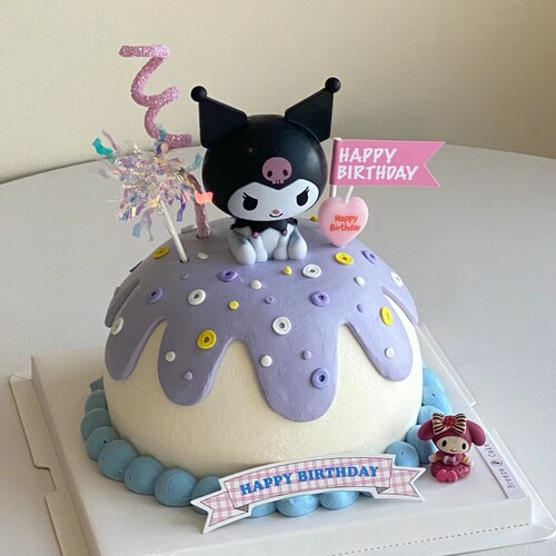 卡通可爱库洛米小女孩生日蛋糕装饰摆件浪漫少女心甜品台烘焙插件