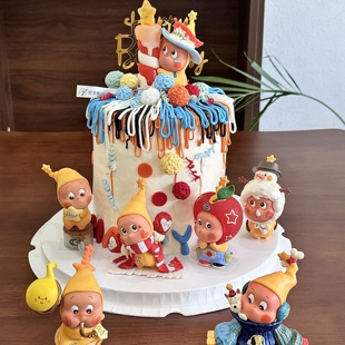 卡通蜡烛可爱吹泡泡星星人蛋糕装饰摆件网红儿童星星人甜品台玩偶