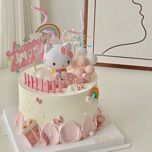 新款helloKitty小女孩生日蛋糕装饰摆件卡通美乐娣库洛米烘焙装扮