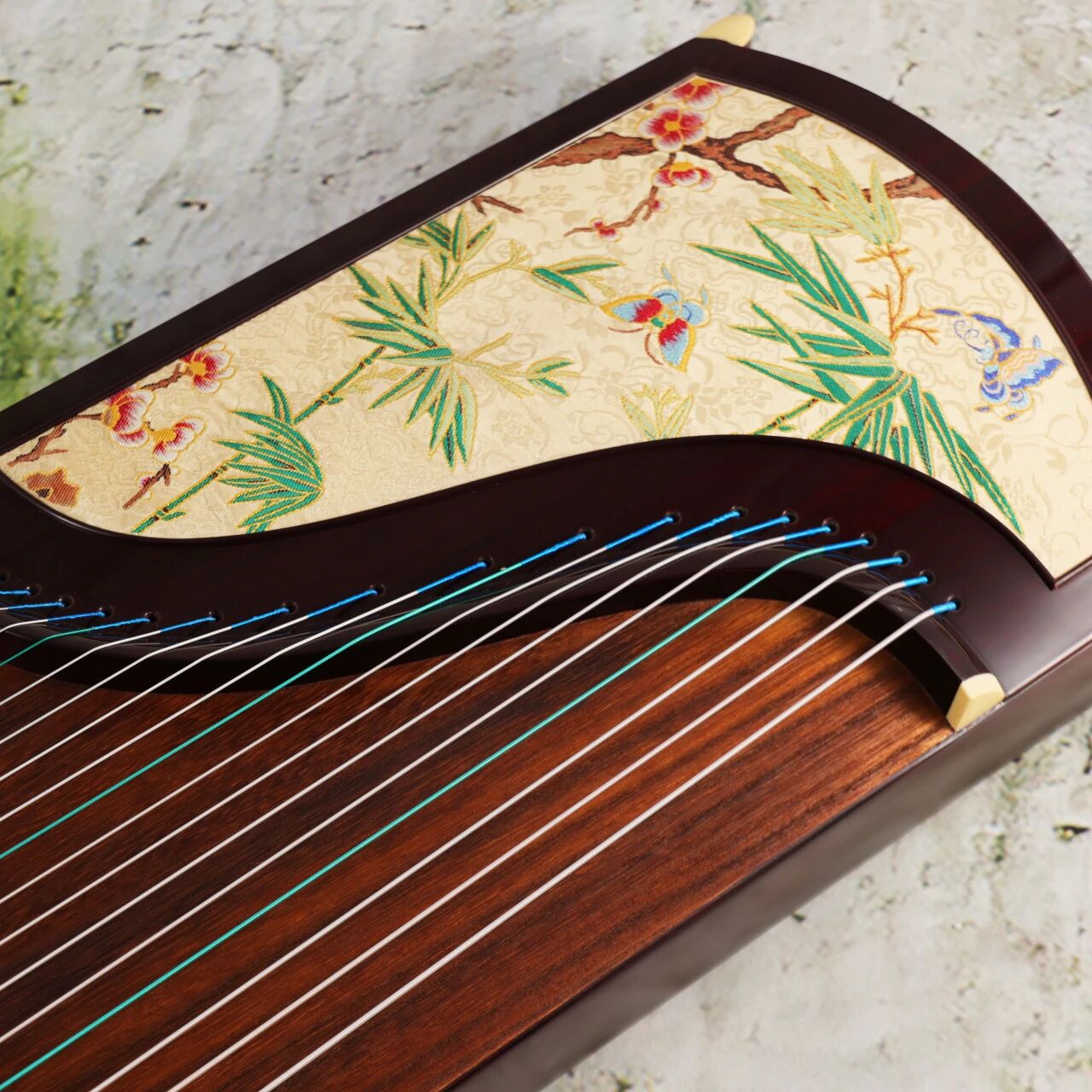 敦煌古筝25698cx梅竹双清阔叶黄檀专业演奏收藏琴官方授权专卖店