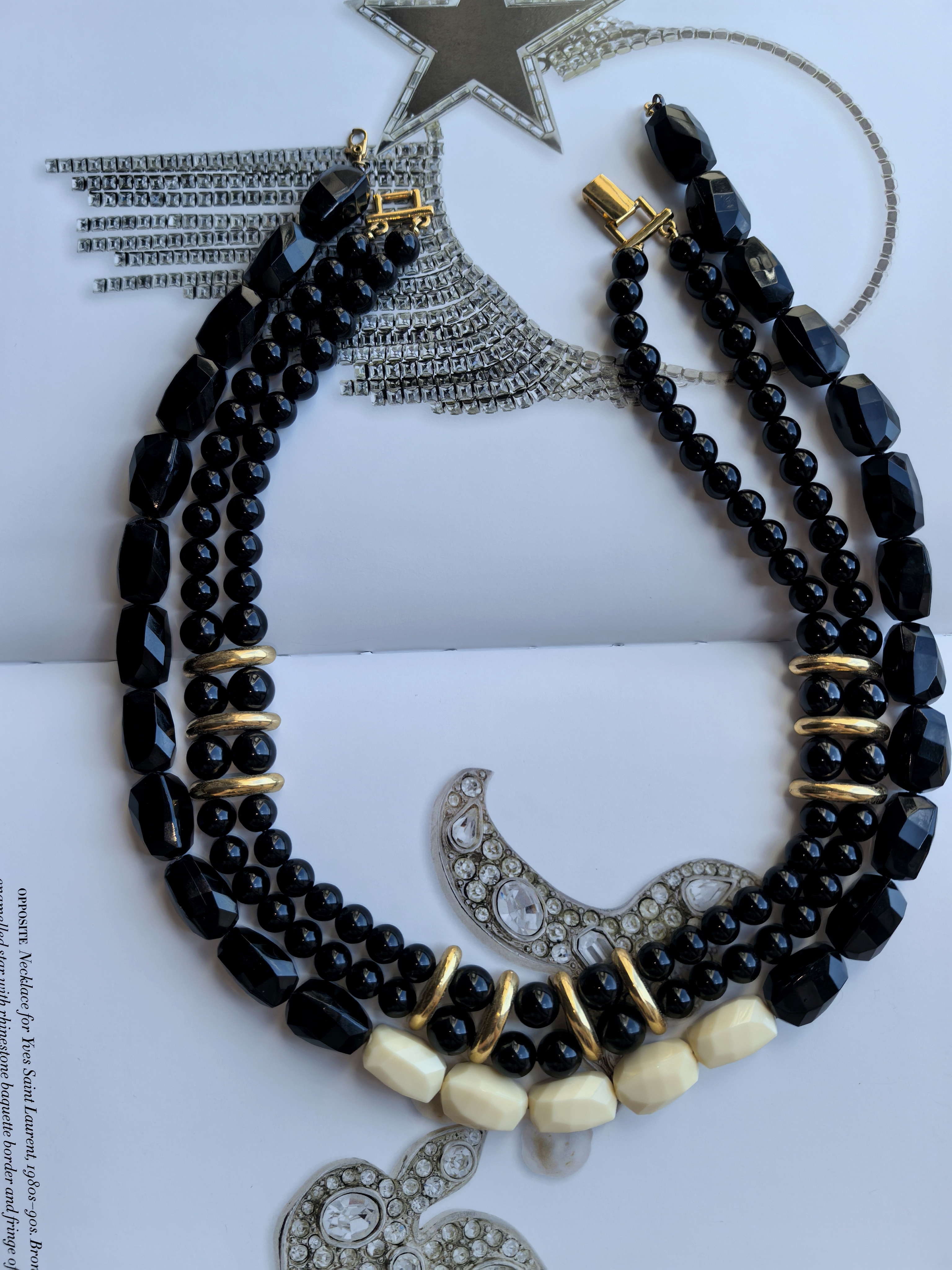 Vintage复古首饰monet/napier亚克力中古项链