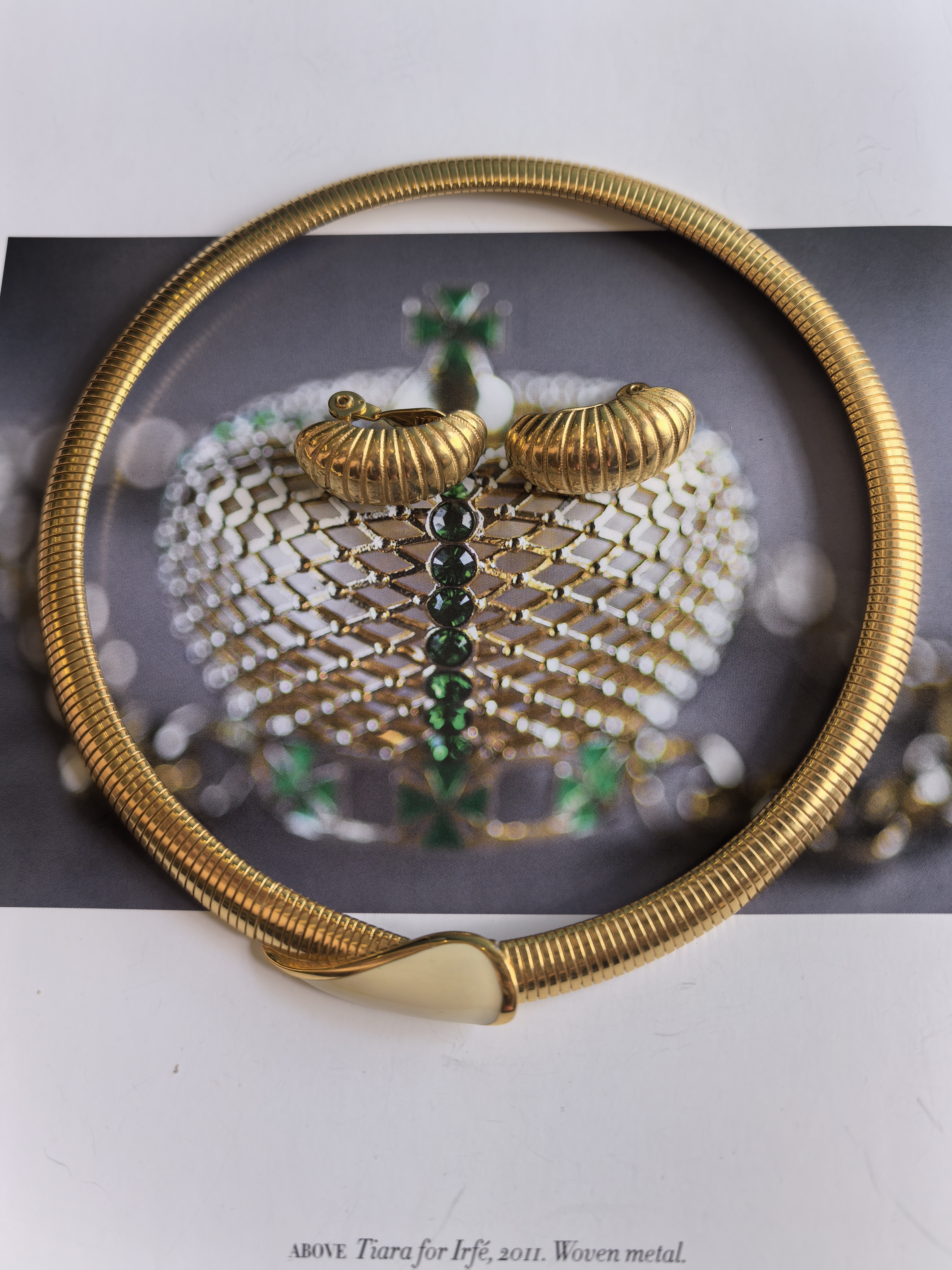 Vintage复古首饰考monet中古项链耳夹套装