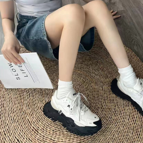FILA fusion斐乐潮牌硬糖女鞋 厚底鞋2023秋季新款跑步鞋休闲鞋女