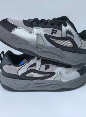 FILA斐乐BANK II 酷板鞋2代银黑男子时尚轻量板鞋男T12M422304FGB
