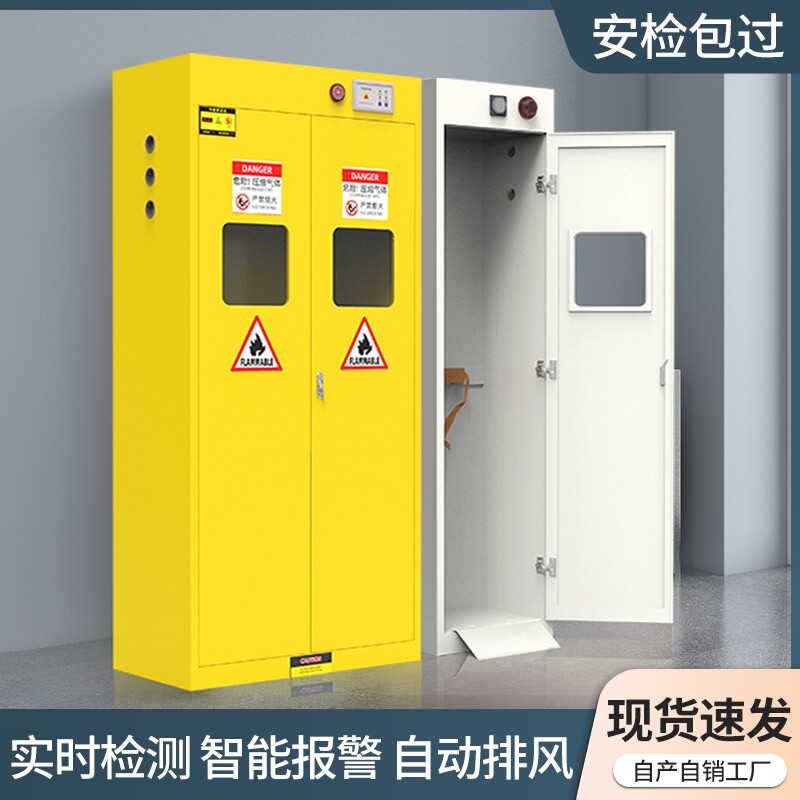 全钢防爆气瓶柜安全柜实验室双瓶煤气罐乙炔氮气氢气体钢瓶储存柜