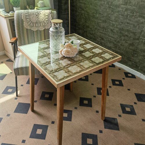 方形实木复古咖啡桌小方桌