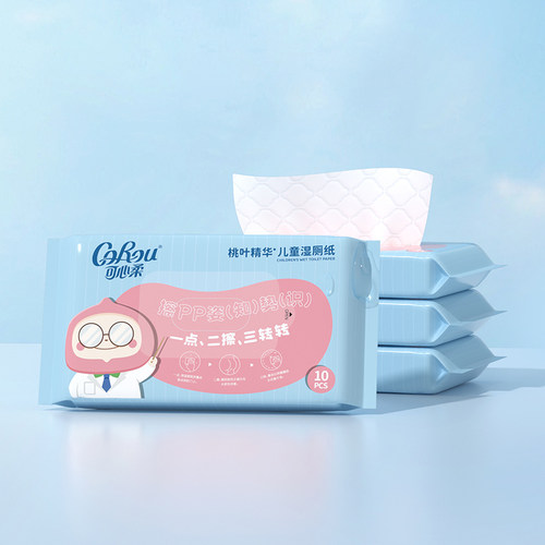 【天猫U先试用】可心柔桃叶湿厕纸10抽4包