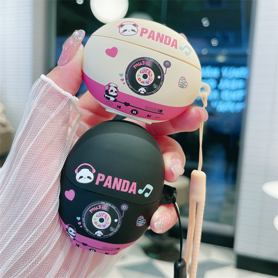 适用华为freebudspro3保护套freebuds6i耳机壳freebud4/4e熊猫唱片5i新款pro硅胶女4i无线pro2蓝牙freeclip盒