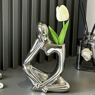 高级感极简小众抽象人物艺术花瓶摆件客厅玄关家居创意简约装 饰品