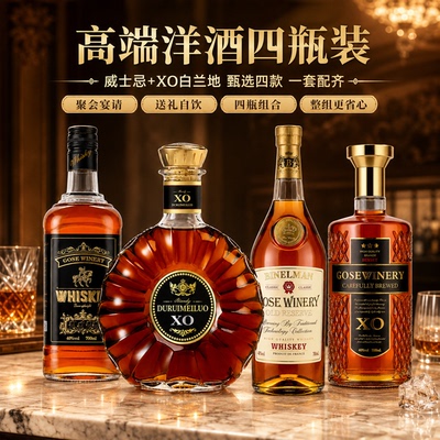 威士忌洋酒组合套装可乐桶便利店调酒基酒XO白兰地烈酒正品伏特加
