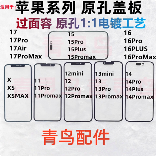 适用苹果X XS XR XSmax 11 12 13  mini pro promax 盖板