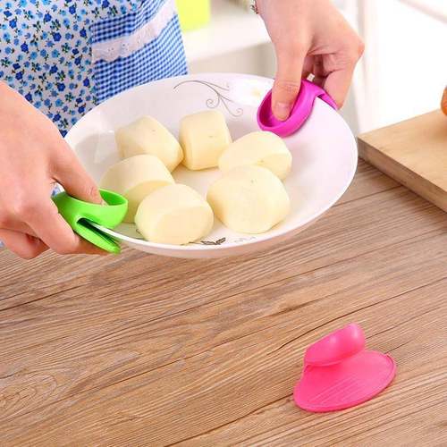 创意厨房耐高温手指套微波炉专用盘夹家用简便隔热手套取碟碗器