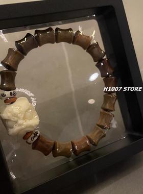 瑞兽小醒狮 楠木松紧绳女手链男生小众设计高级感手串情侣款配饰