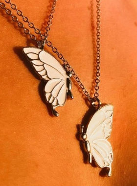 闺蜜小挂件二人闺蜜项链女二人款友谊项链好朋友项链一对滴油蝴蝶