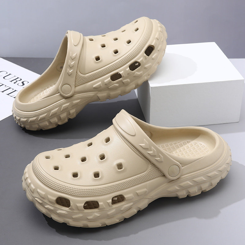 夏季洞洞鞋男款外穿踩屎感男士凉鞋软底防滑轮胎拖鞋运动沙滩凉拖