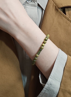 绿檀翠节国风木质国潮风穿搭手串diy手作6mm三圈88颗左右森系手链