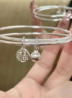 双环福牌铃铛镯女轻奢高级感新款手环送女友礼物