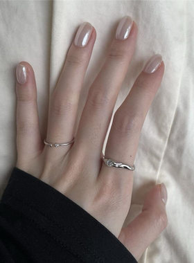 迟慢慢  肌理锆石戒指女小众设计高级感食指戒轻奢气质叠戴指环女