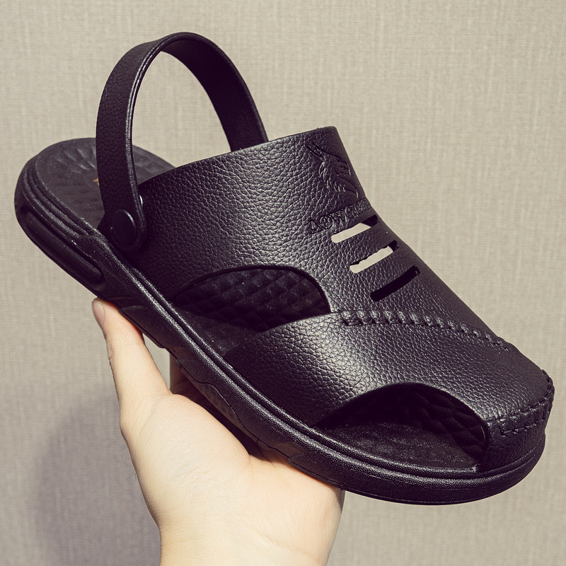 男款凉鞋夏季休闲包头开车软底男士凉拖鞋防滑耐磨一鞋两用沙滩鞋