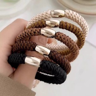 高弹力耐用水钻珠珠头绳女2024年新款 高马尾发圈橡皮筋扎发绳头饰