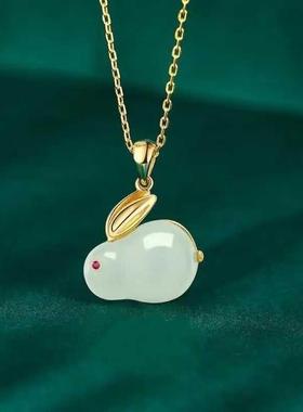 新款玉兔项链ins小众设计手链女款手串兔子四件套兔年本命年饰品