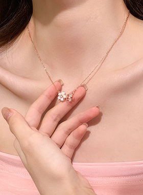 甜美气质项链森系轻奢小众高级感设计锁骨链新款颈链