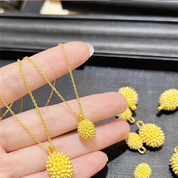 「榴你一生莲你一世」古法榴莲项链女小众精致锁骨链设计感