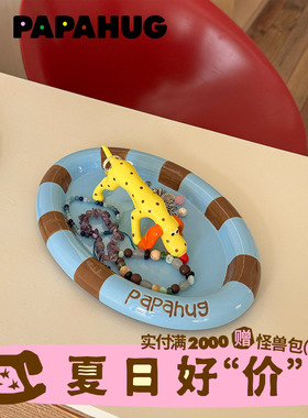 PAPAHUG 首饰盘斑点狗玄关摆件陶瓷生日礼物首饰收纳盒装饰托盘