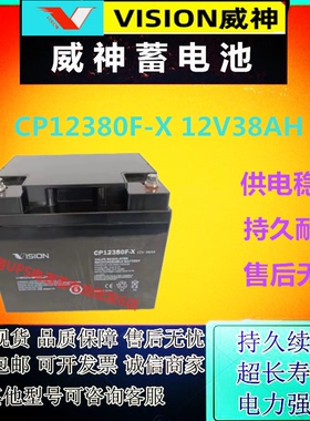 VISION威神蓄电池CP12380F-X 12V38AH消防电梯专用UPS消防EPS通讯