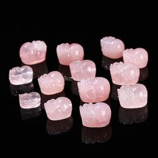 2026晶典珠宝 天然粉晶貔貅通孔diy饰品雕刻件民族风手链配饰严选